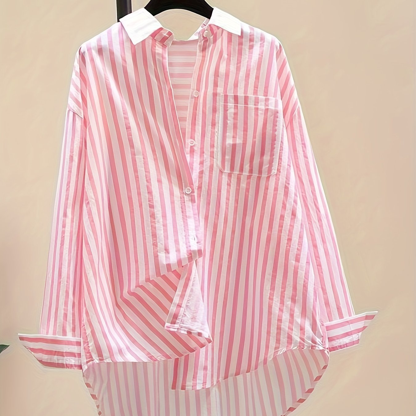 Women's Striped Polyester Shirt Long Sleeve Casual Vacation Sun Protection