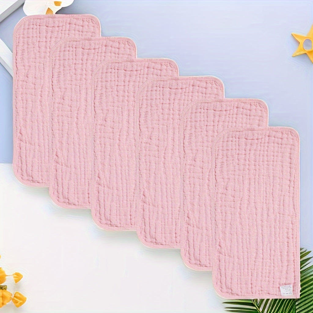 6 Pack Muslin Baby Burp Cloths Large Absorbent Cotton Bibs Gender Neutral