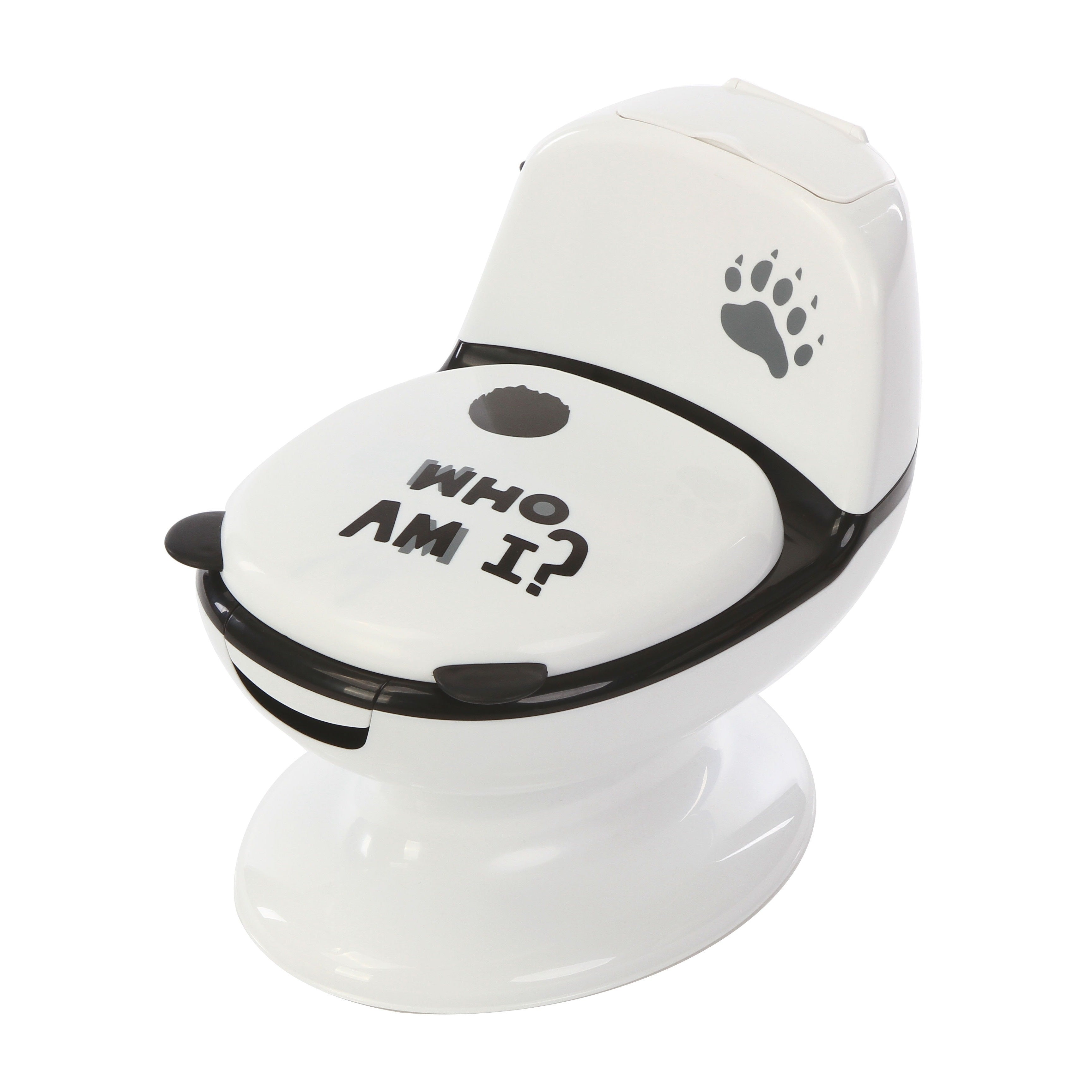 0-3 yoshdagi bolalar uchun Panda dizayni, plastik material, flush ovoz xususiyati, qulay ko'tariladigan o'rindiq va qulay mato tutqichi bilan potty trening stuli