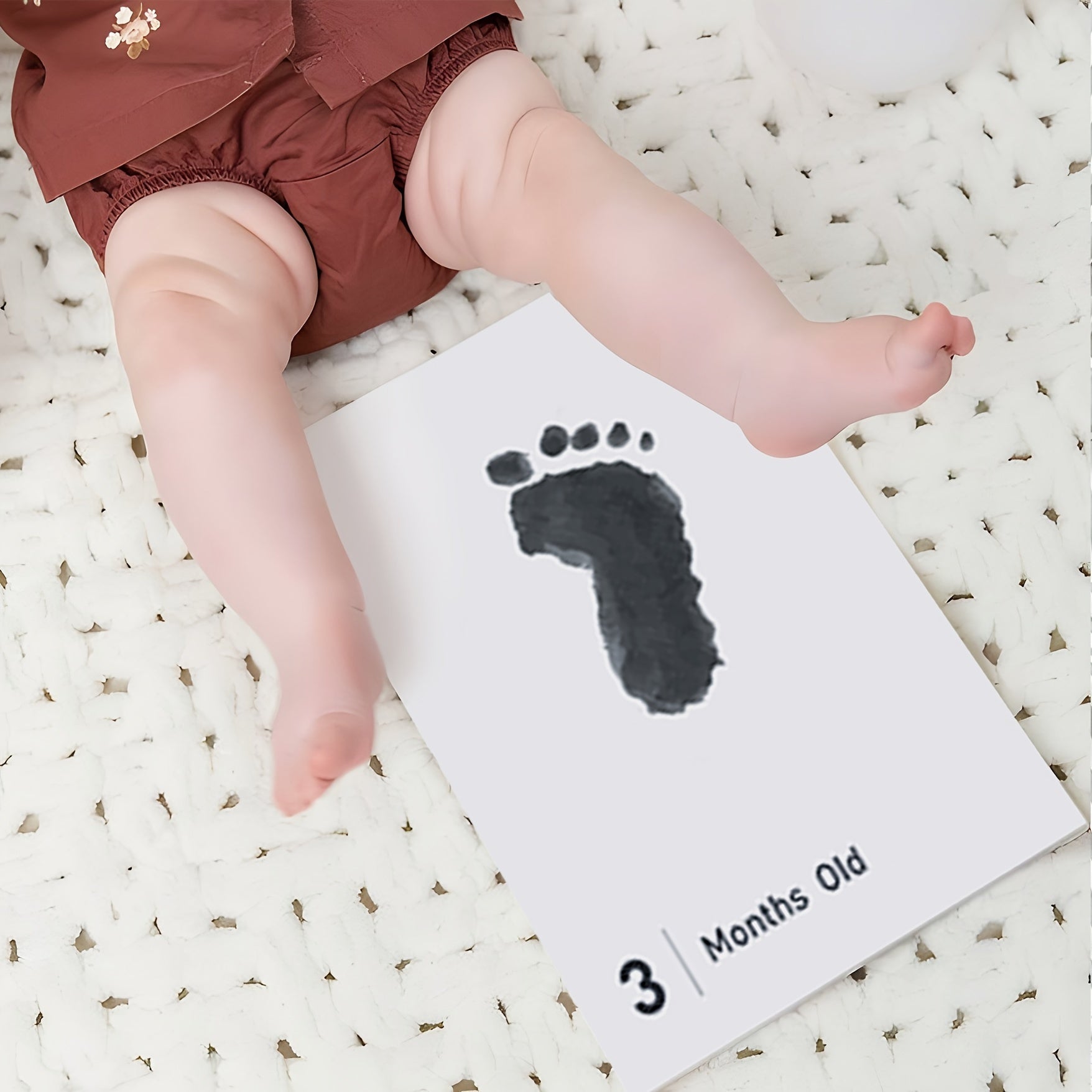Baby Handprint and Footprint Keepsake Kit with 14 Non-Toxic Ink Pads and Paper Set