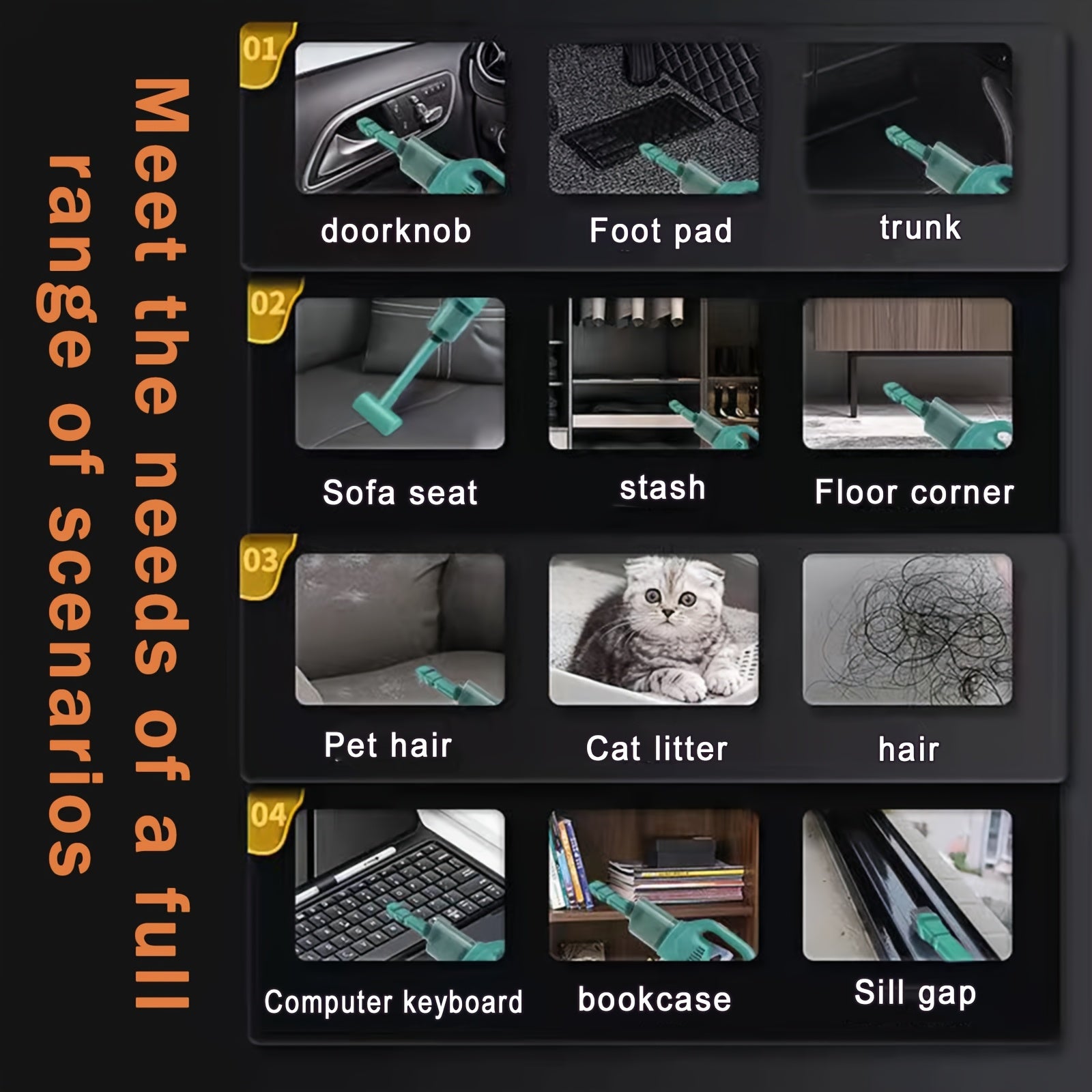 Wireless Handheld Vacuum Cleaner with Cyclone Suction for Car Office Home