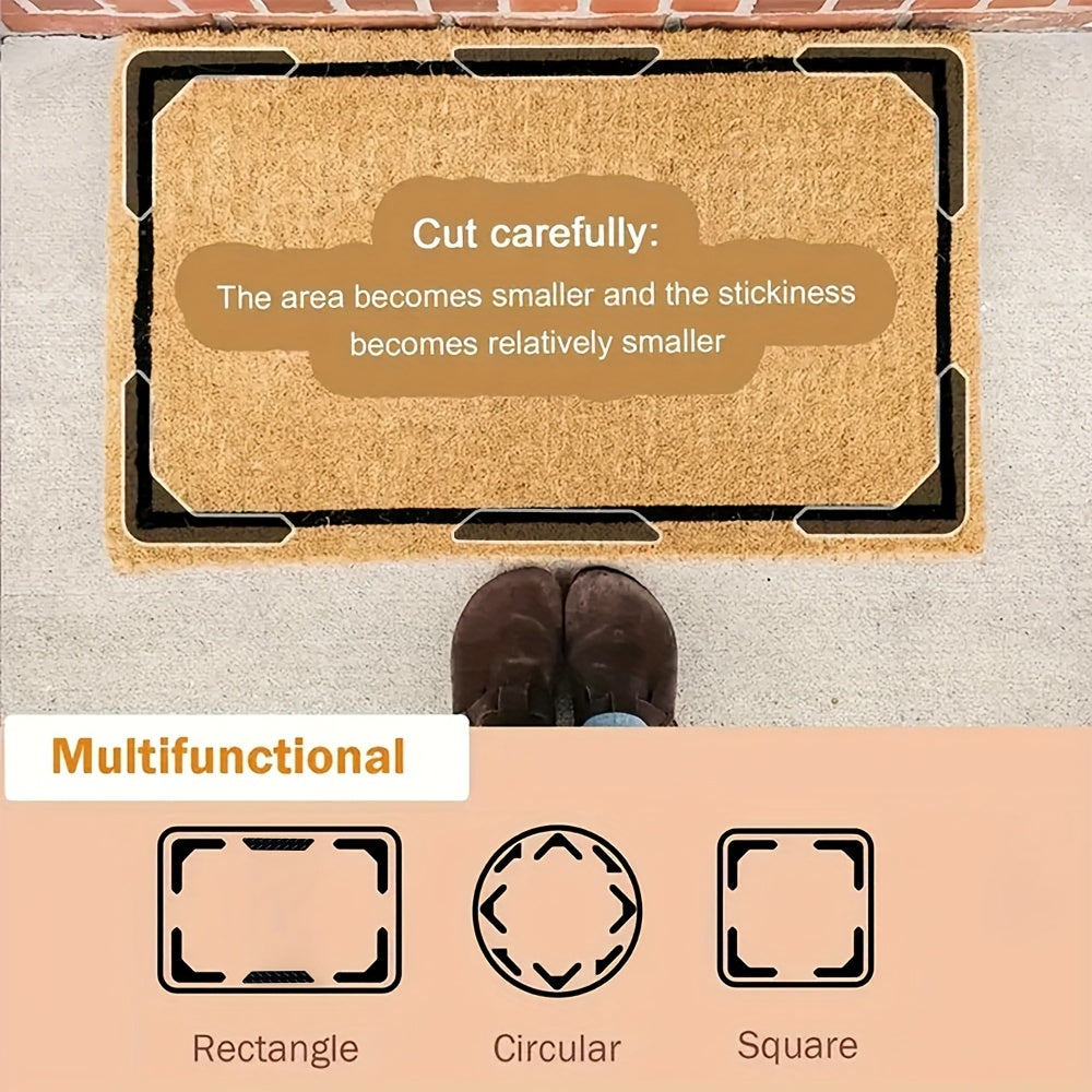 Non-Slip Carpet Grippers Set of 6 or 12 Reusable Plastic Rug Stickers for Indoor Use