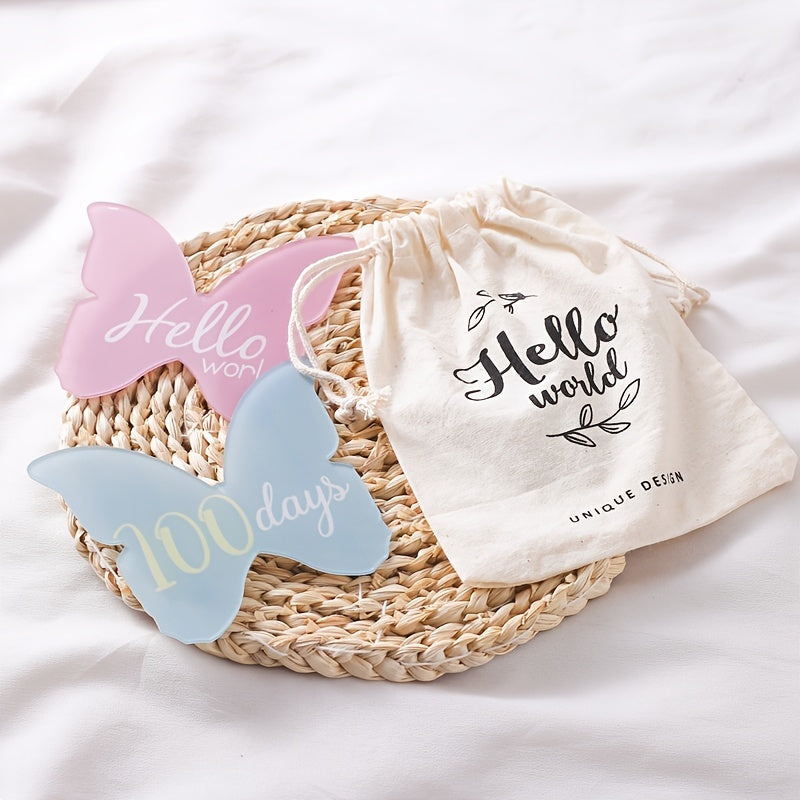 Acrylic Milestone Cards Set for Baby Growth and Announcements with Growth Disc