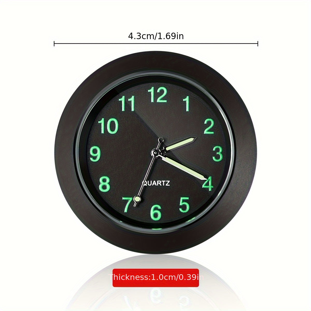 Luminous Car Clock Interior Decoration Mini Quartz Noctilucent Dashboard Watch