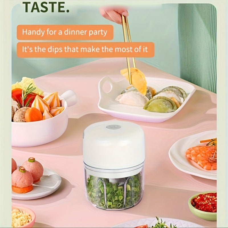 Electric Mini Food Chopper Rechargeable Small Food Processor 250ml Garlic Onion Ginger