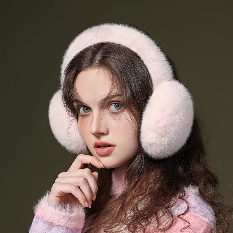 Warm Imitation Mink Ear Protectors for Riding and Commuting