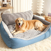 Luxury Plush Pet Sofa Bed for Cats and Dogs with High Backrest and Easy Cleaning