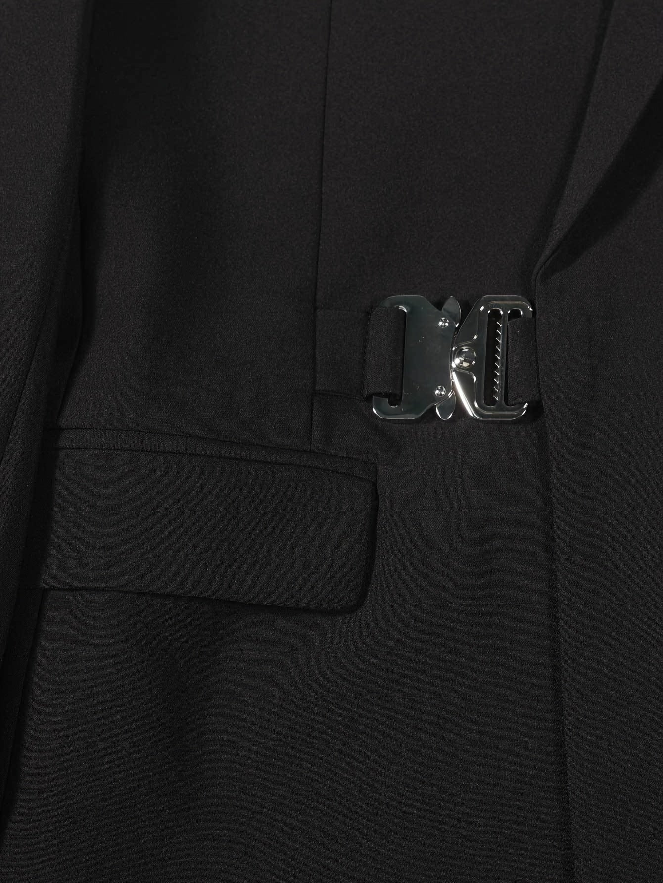 Мужской повседневный пиджак с металлической боковой пряжкой и однотонной полиэстеровой тканью