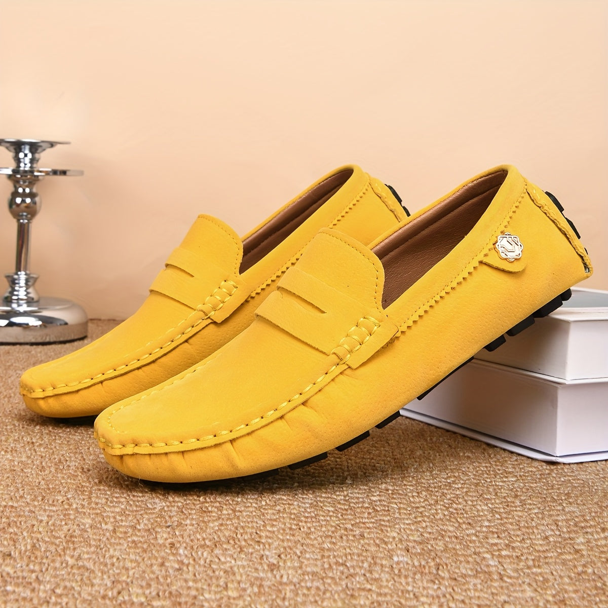 Men's Casual Loafers Microfiber Synthetic Leather Non-Slip Rubber Sole All-Season