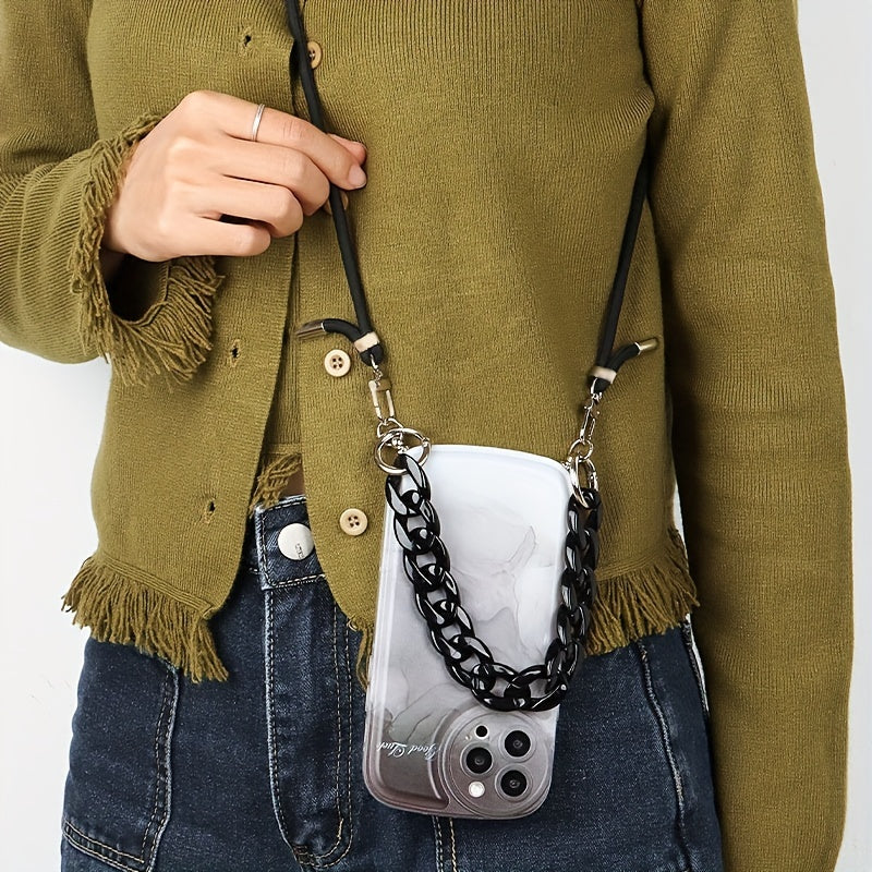 Faux Leather Shoulder Strap Adjustable for Handbags Phone Cases Black