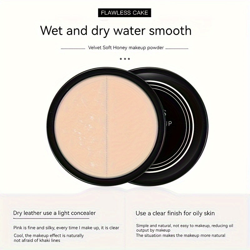 Women's Hydrating Setting Powder Compact Oil-Control Matte Finish Portable