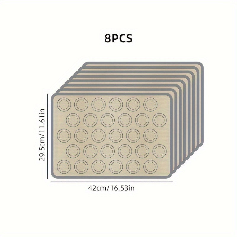 Silicone Baking Mats Set of 4 with Festive Designs for Cookies Macarons and Treats