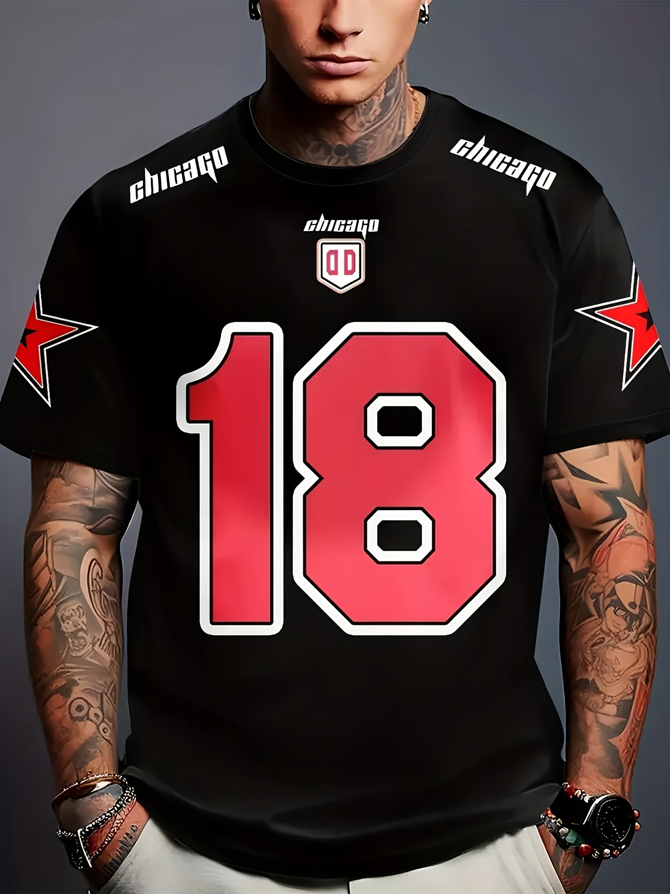 Мужская спортивная футболка с геометрическим узором, классический крой, дышащий полиэстер, увеличенный размер