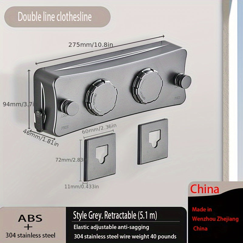 Одноразовая невидимая выдвижная веревка для одежды из нержавеющей стали для использования в помещении и на улице. Идеально подходит для хранения на балконе и способна выдерживать тяжелые нагрузки. Оснащена тросом из нержавеющей стали 304.