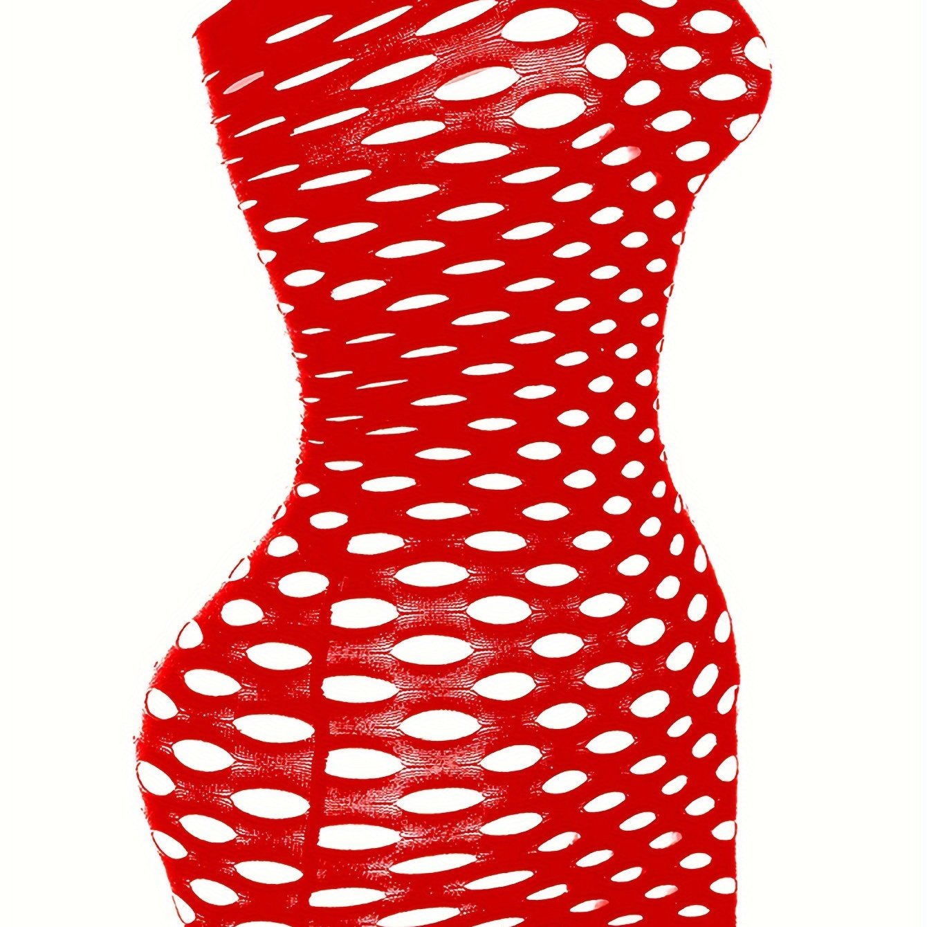 Adult Hollow-Out Knit Bodysuit Dress Solid Color Elegant Evening Wear