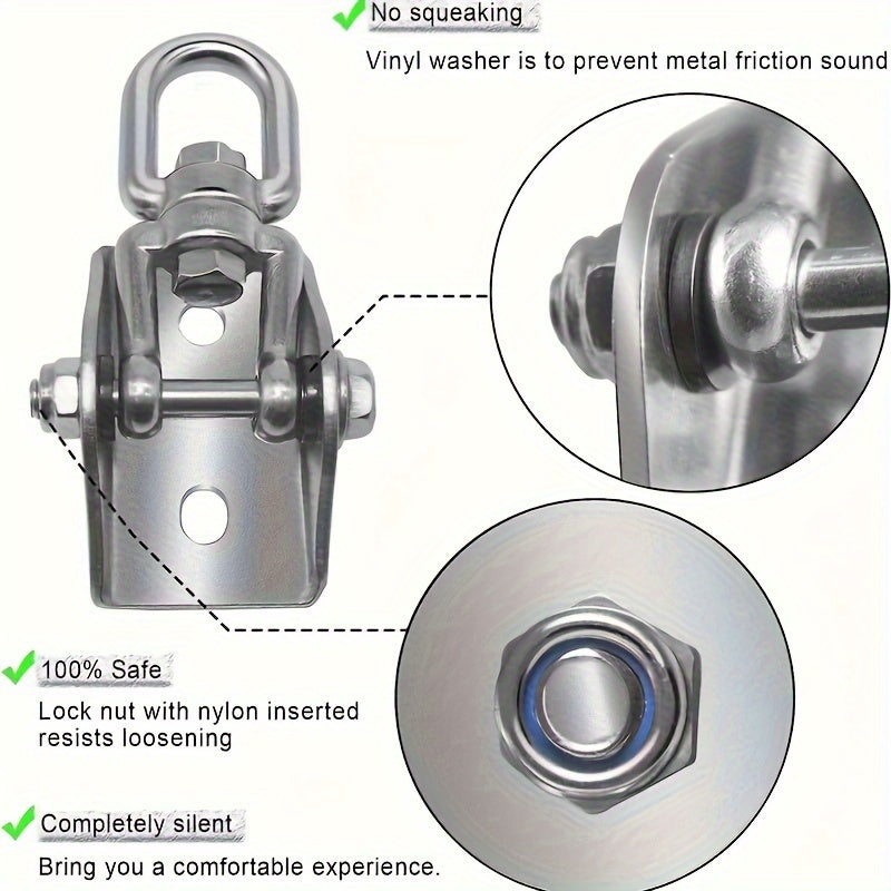 5-ta dona zang'arsiz po'latdan yasalgan osma to'plami, zang'insiq tutqichlar bilan, tavan montaji uchun, hamak va osma uchun asbob-uskunalar