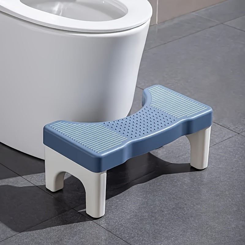 Ergonomic Plastic Folding Toilet Step Stool with Anti-Slip Feet and 35-Degree Comfort Angle