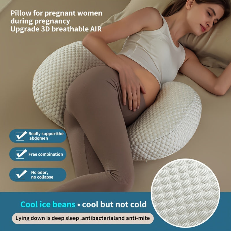 Adjustable U-Shaped Pregnancy Pillow Full Body Support Cushion Removable Cover
