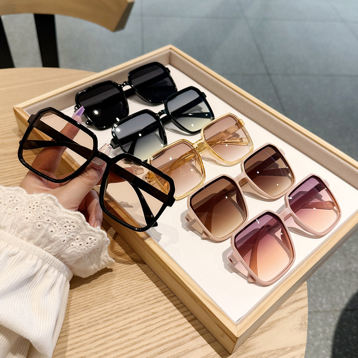 6-Pack Oversized Fashion Glasses with Anti-Reflective PC Lenses and Lightweight Plastic Frames