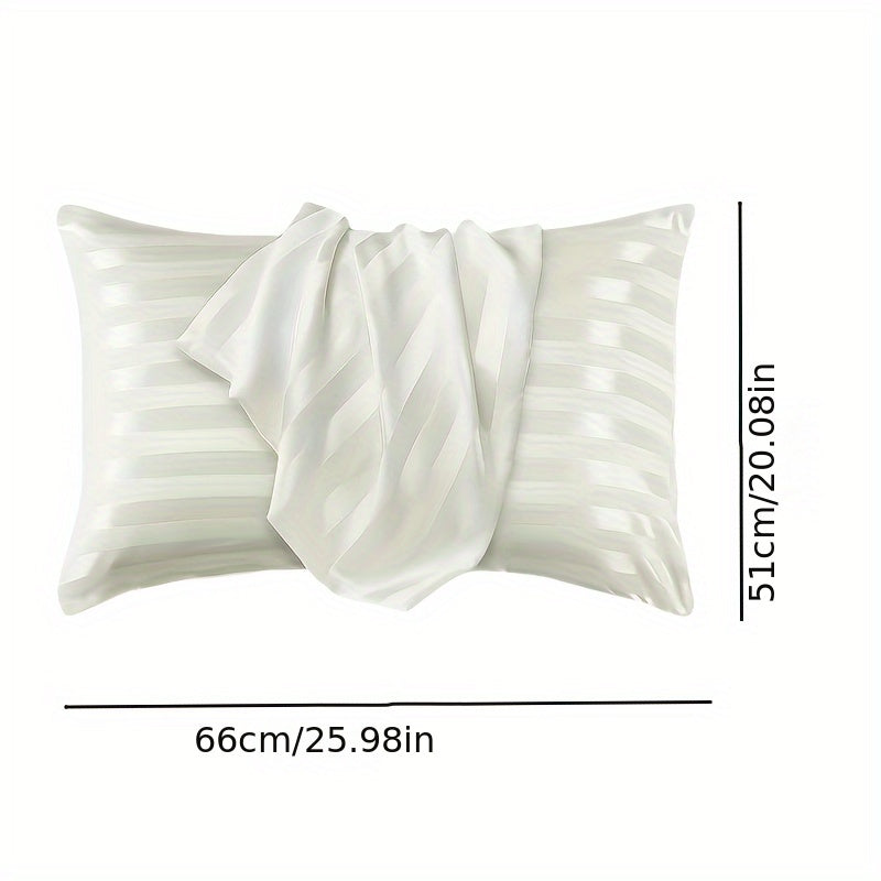 Striped Satin Pillowcase with Envelope Closure Hypoallergenic 180-200 gsm Woven Fabric