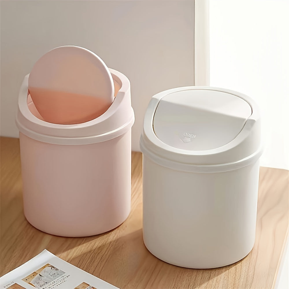 Mini Desktop Trash Can with Lid for Office or Coffee Bar Polypropylene