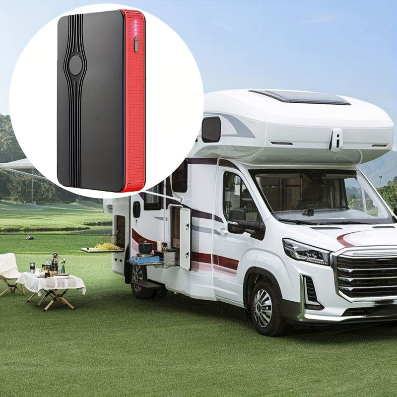 Portable Car Jump Starter with USB Output, Rechargeable Lithium Battery, Red and Black