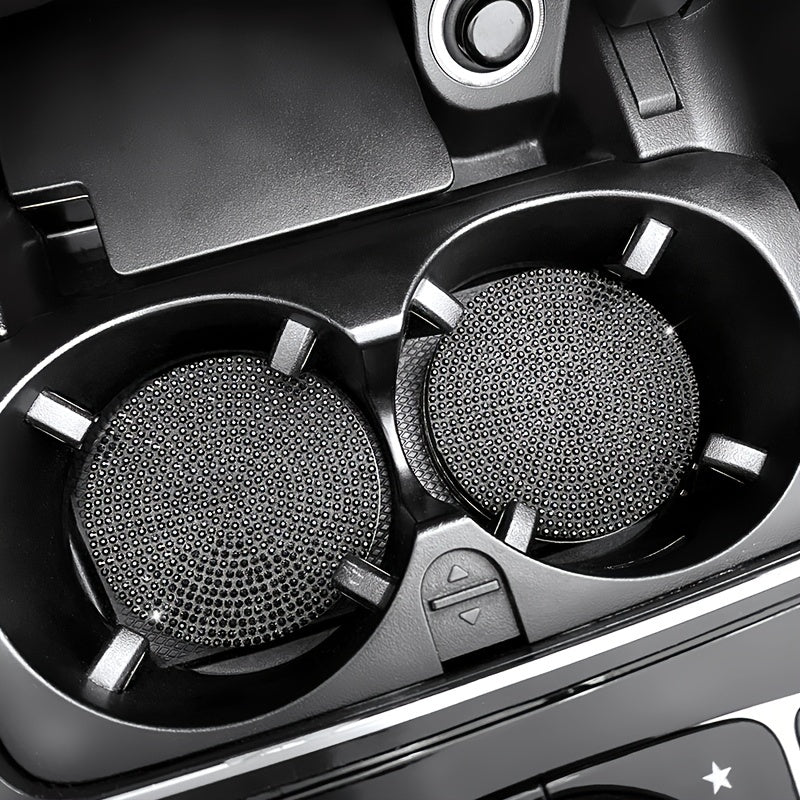 Автомобильные подстаканники с искусственным алмазным принтом, противоскользящая блестящая отделка со стразами, украшение для держателя стакана