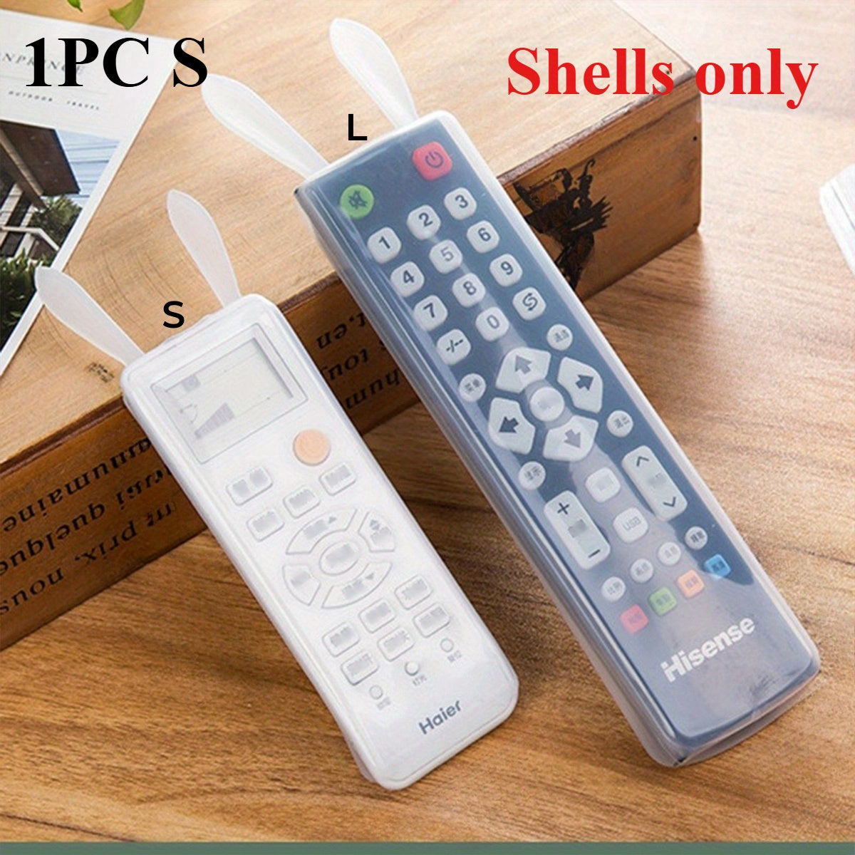 Yoqimli quyon quloqli shaffof masofadan boshqarish qopqog'i, TV va konditsioner uchun chang o'tkazmaydigan