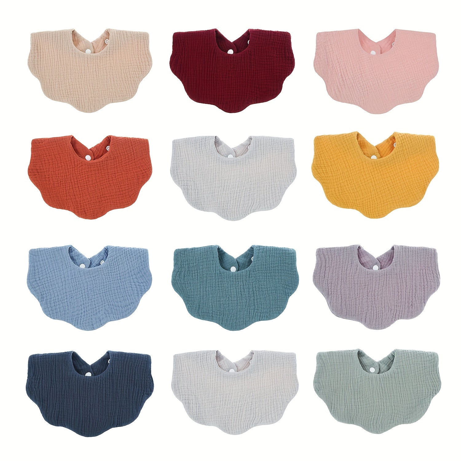 Set of 6 Muslin Baby Bibs Bandana Drool Bibs Soft Absorbent Fabric Gift for Newborns and Toddlers