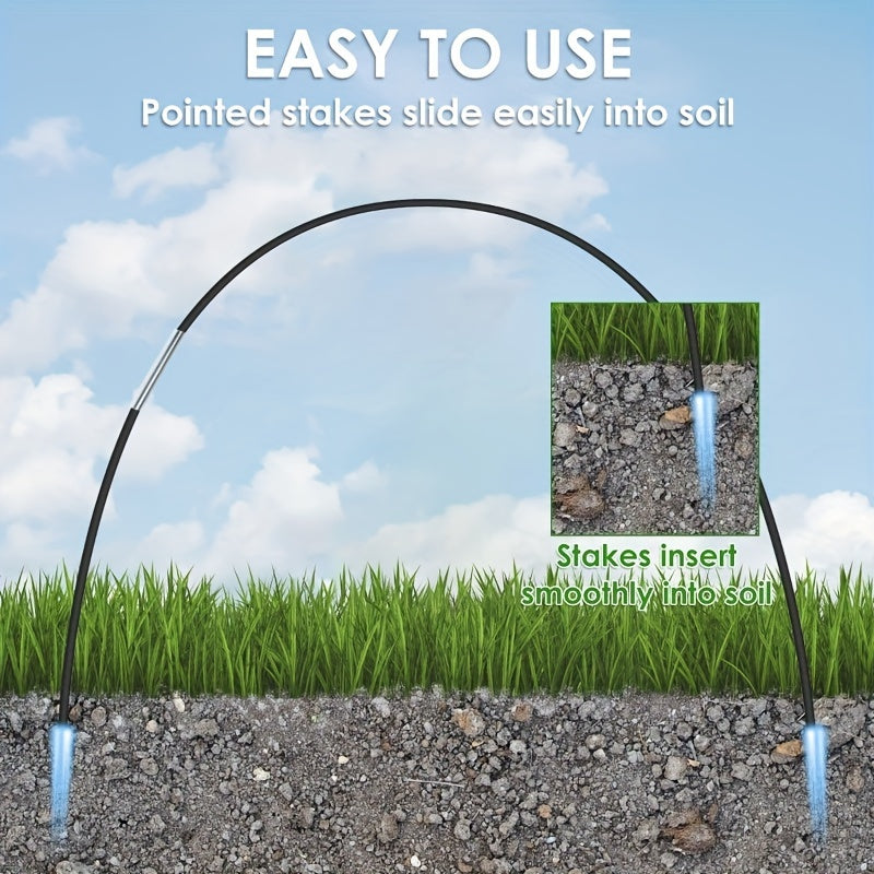 90 Pieces Greenhouse Hoop Tunnel Kit Removable Fiberglass Cold-Proof Garden Tunnel