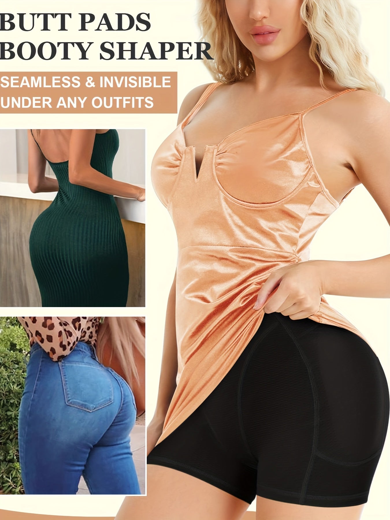 Black Women's High-Waist Shapewear Shorts Breathable Nylon Spandex Tummy Control