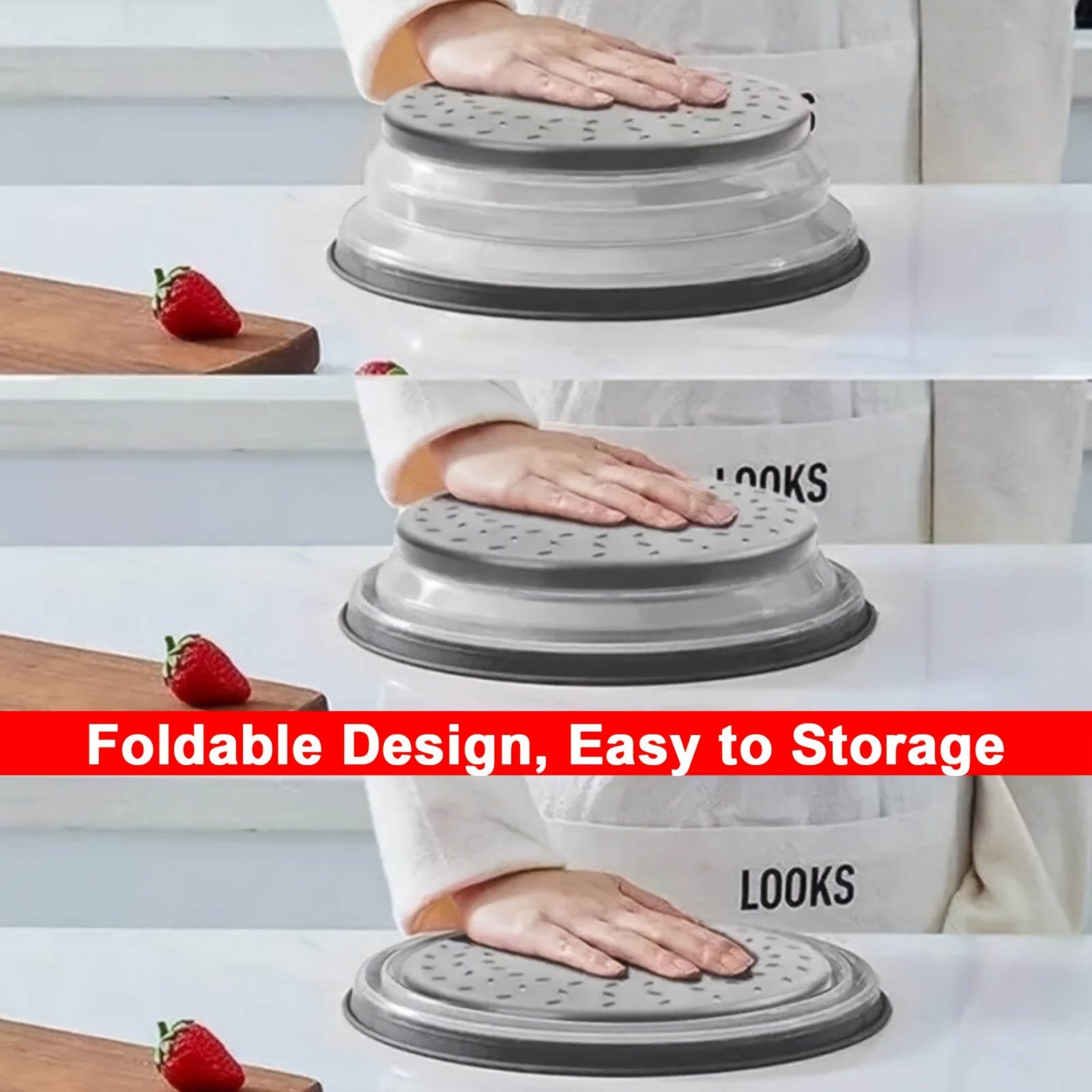 Silicone Microwave Splash Cover with Ventilation, Heat Resistant, Food Cover