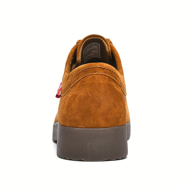 Men's Casual Loafers Leather Solid Color Low Top Comfortable Anti-Slip Shoes