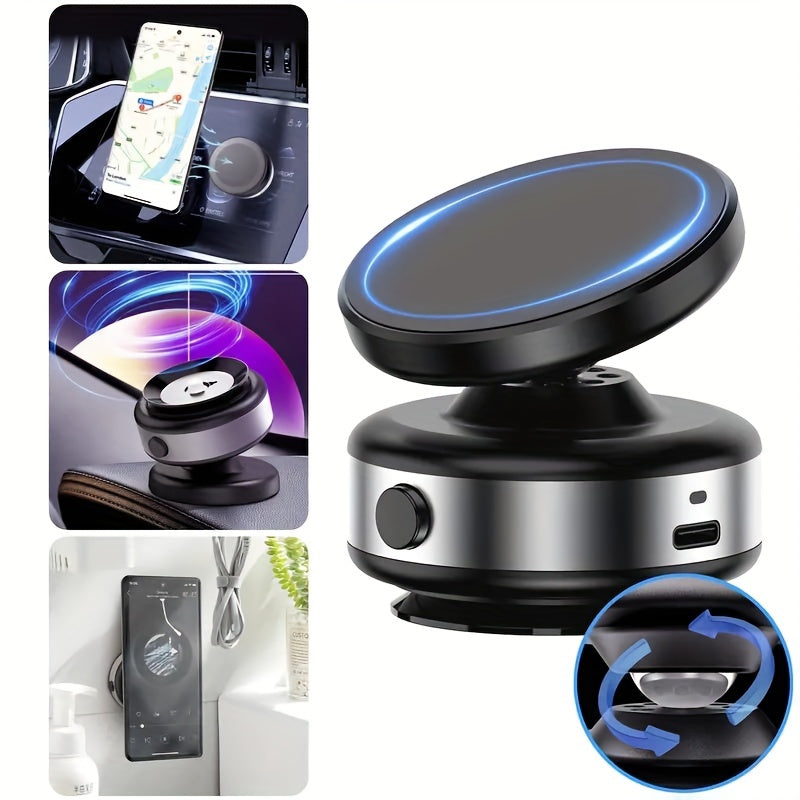Magnetic Car Phone Holder 360° Rotatable Vacuum Mount for Dashboard Multifunctional Smartphone Accessory