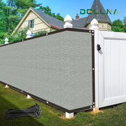 Pantalla de privacidad para exteriores de uso pesado, protección UV, cubierta de sombra con ojales, gris