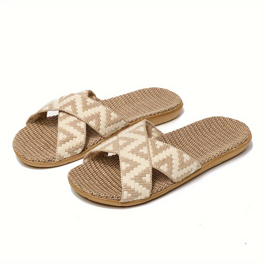 Women Open Toe Slides Casual Slip-On Summer Flat Shoes