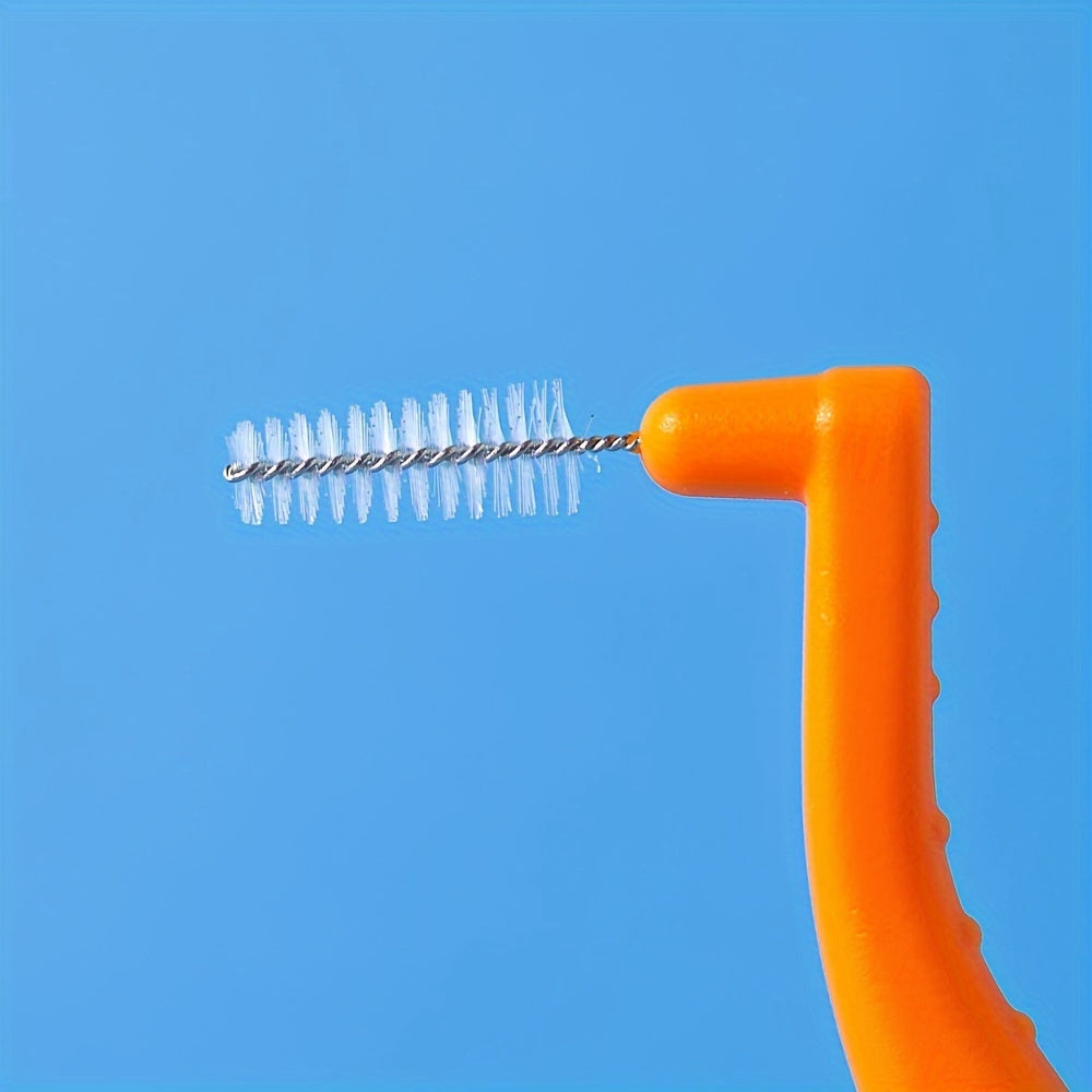 30 Pcs Angled Interdental Brushes Durable PE Ergonomic Handle Multi-Color