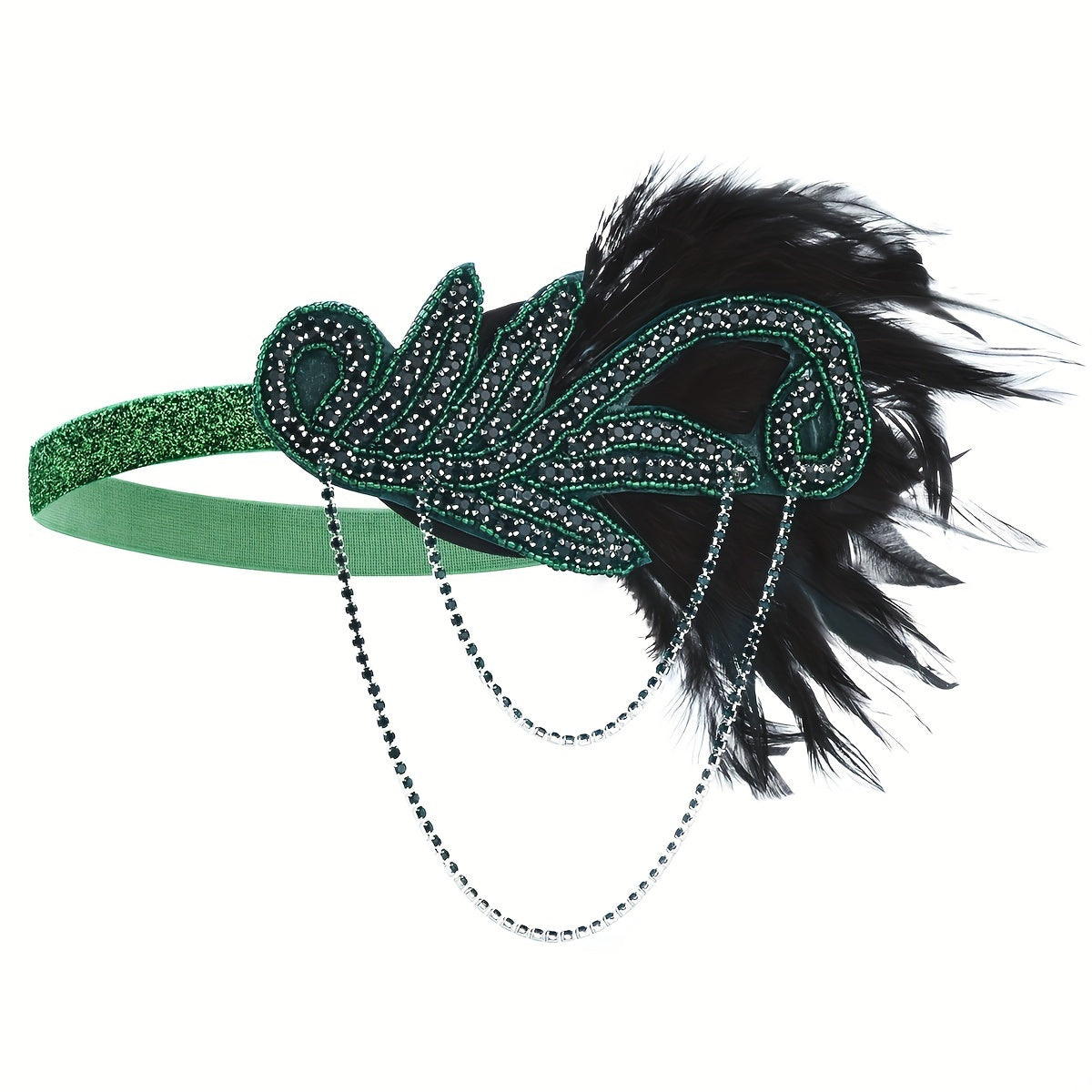 Faux Feather Headband for Women 1920s Style Hair Accessory for Parties Halloween Rave