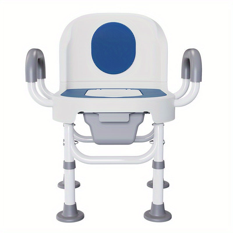 Adjustable Medical Toilet Chair with Wide Seat Safety Rails for Elderly Disabled