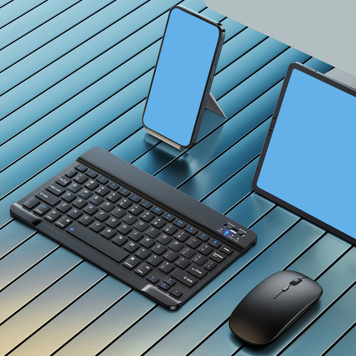 Wireless Ultra-Thin Rechargeable Keyboard for iPad, Android, Windows 25.4cm