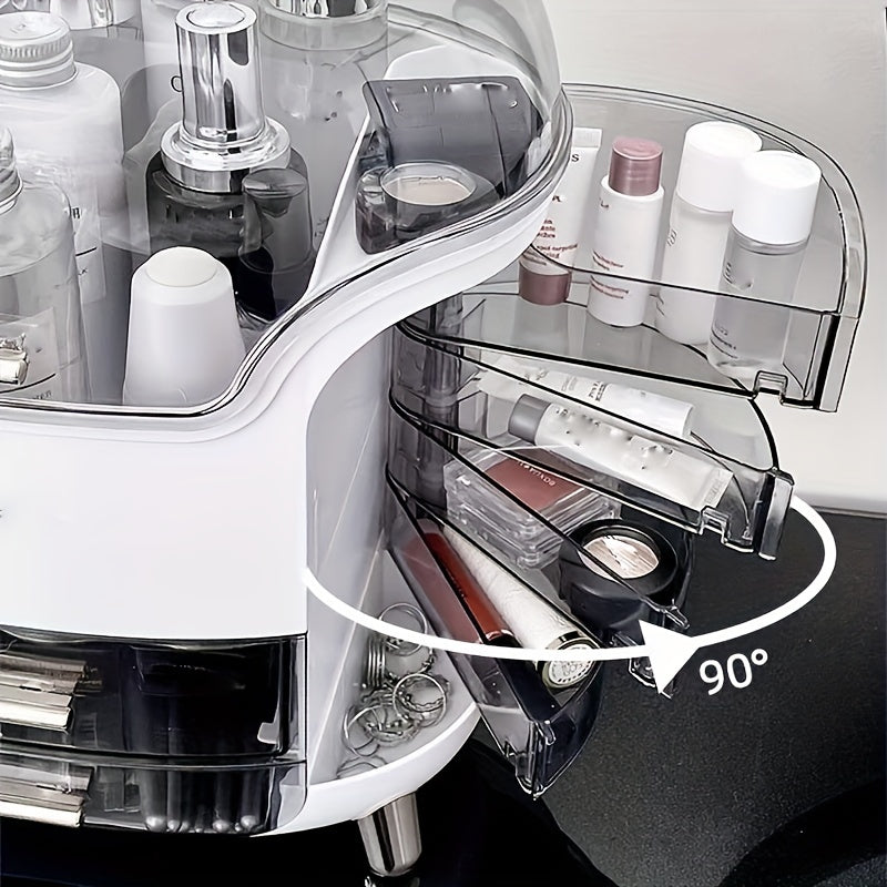 Clear Makeup Organizer Box with Dustproof Cover for Cosmetics Storage