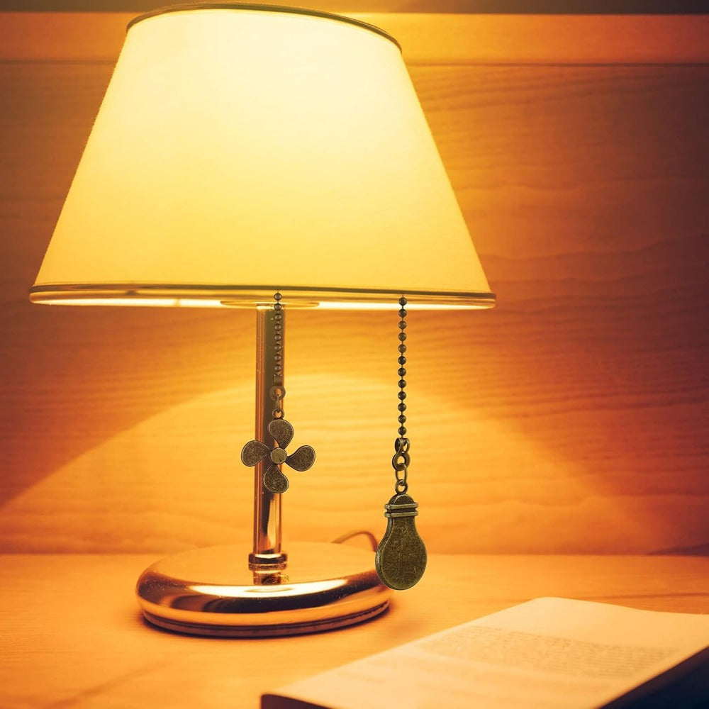 8pcs Bronze Star Ceiling Fan Pull Chains with 30.48cm Extension and Light Bulb Connector