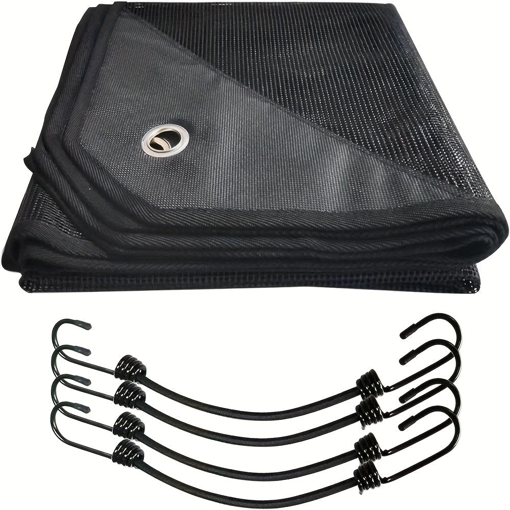 Outdoor AC Unit Cover with Leaf Guard and Bungee Hooks for Protection
