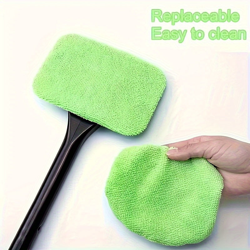 Car Windshield Cleaning Brush Set, Long Handle, Includes Cover Cloth