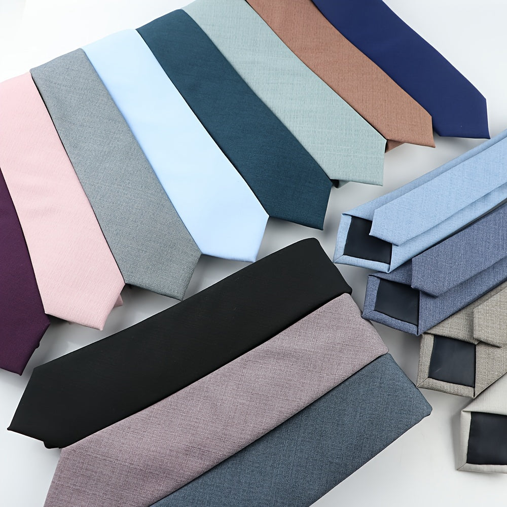 Men's Solid Color Tie 6cm Wide Formal Fashion Accessory