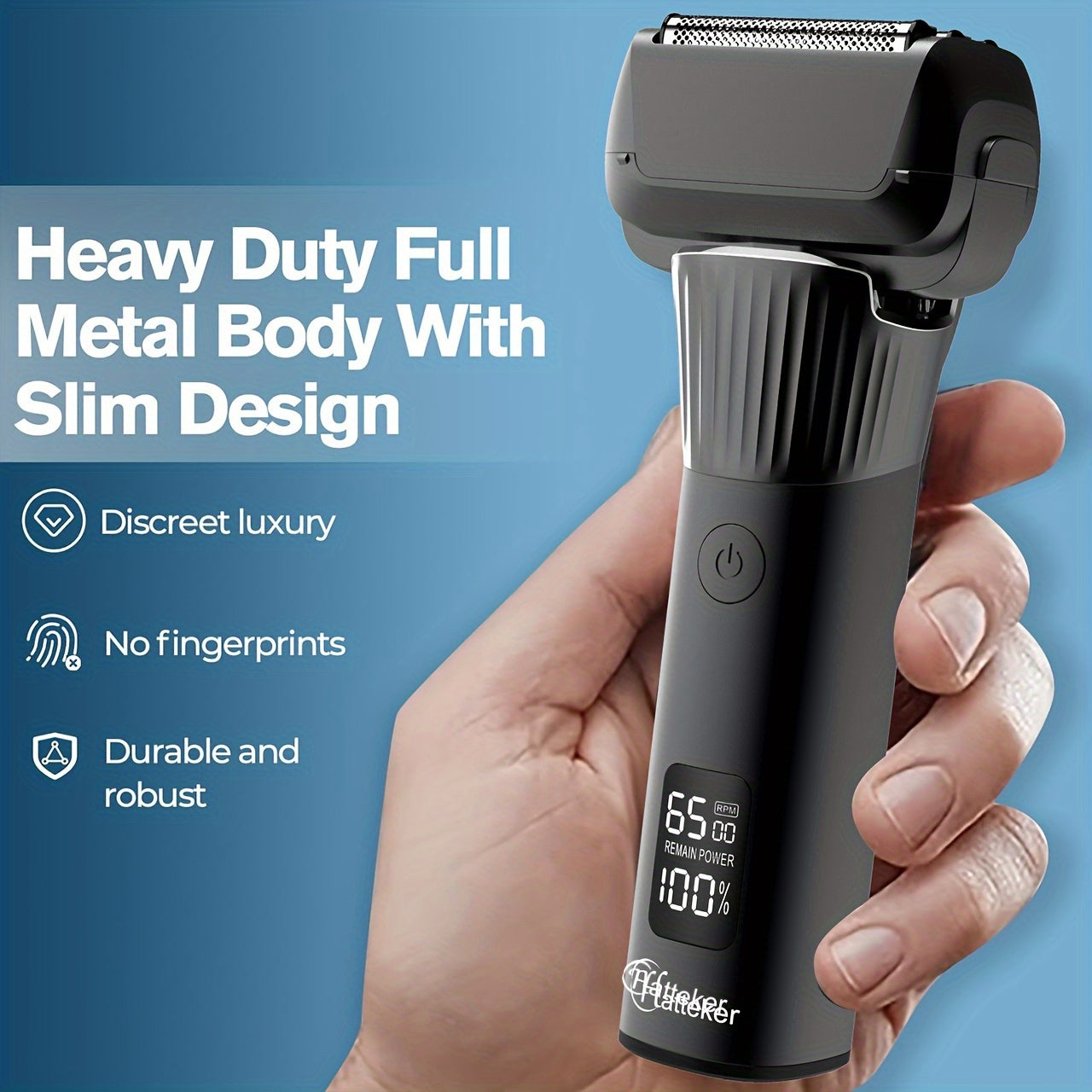 Afeitadora eléctrica recargable por USB, más de 60 minutos de autonomía