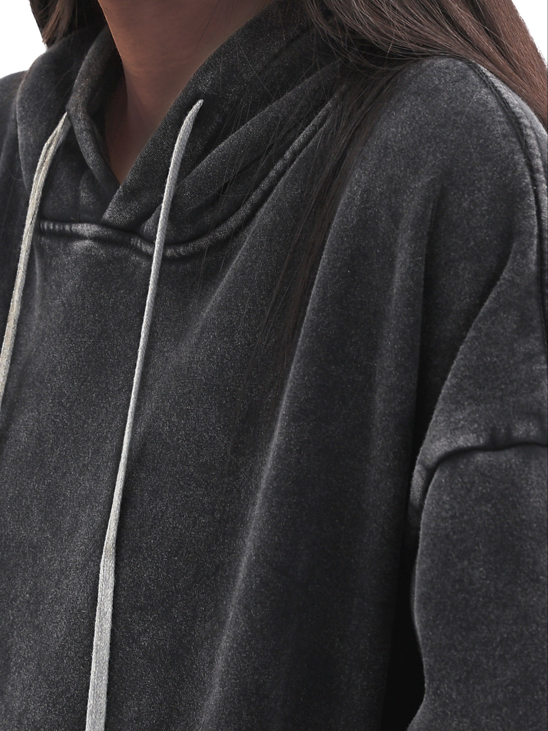 Women's Vintage Distressed Hoodie Long Sleeve Casual Pullover