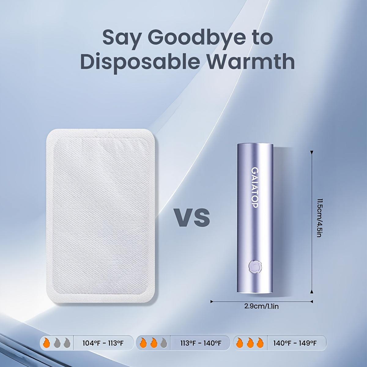 Rechargeable Hand Warmer Portable Compact 3-Second Heat for Outdoors and Home