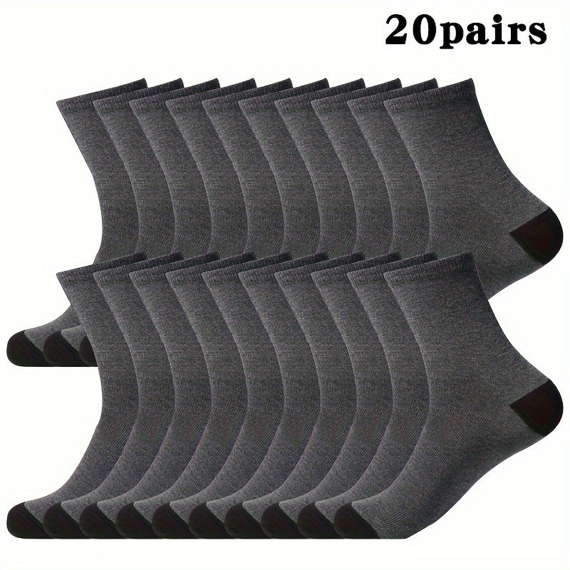 Set de calcetines largos coloridos para hombre, 20, 30, 50 pares, de punto, poliéster, cómodos