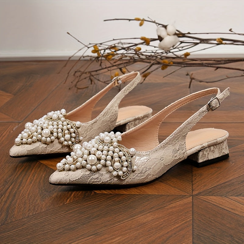 Women's Pointed Toe Flats Fabric Mary Jane Casual Shoes TPR Sole